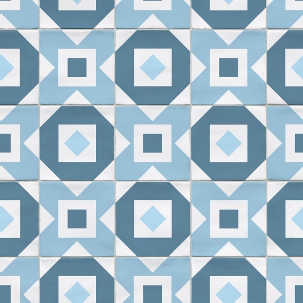 HDM SPC/vinyl vízálló fali panel, Retro Tile Blue