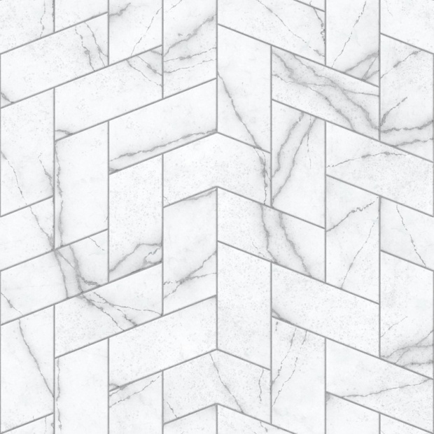 HDM SPC/vinyl vízálló fali panel, Carrara Marble Tile