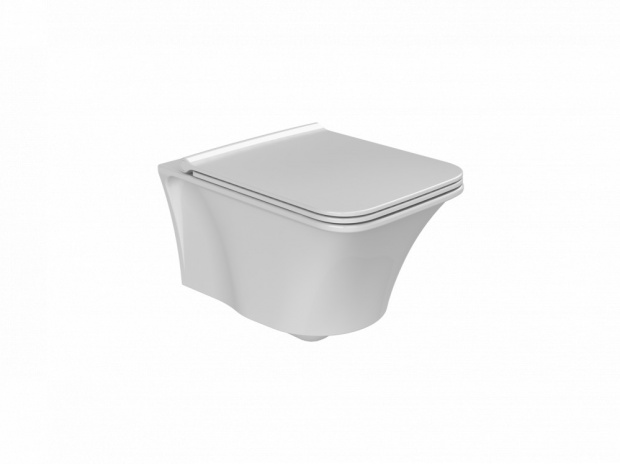 CERASTYLE IBIZA PORCELÁN FALI WC - SZÖGLETES - PEREM NÉLKÜLI - MÉLY ÖBLÍTÉS