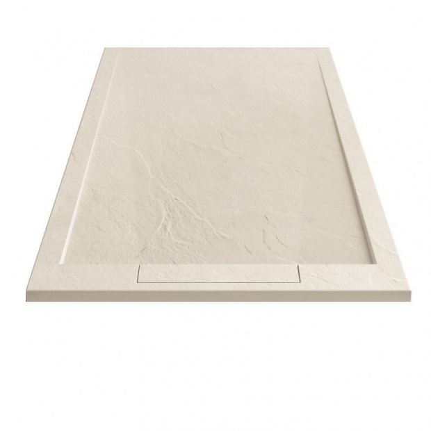 AREZZO design STONE pala hatású öntött márvány zuhanytálca, 120x90 cm-es, beige