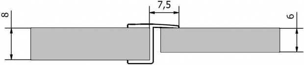 POLYSAN Tömítő szilikon profil nyíló és fix üveg közé, 2000 mm, 8mm-es üveghez