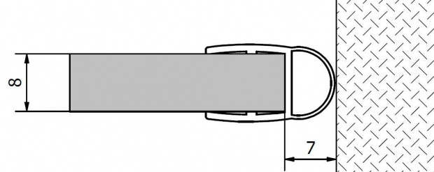 POLYSAN Tömítő szilikon profil üveg és fal közé, 2000 mm, 8mm-es üveghez