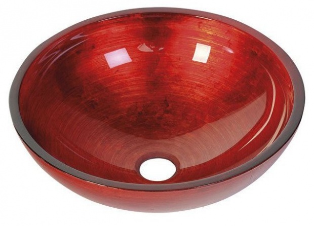 MURANO ROSSO üvegmosdó, átm:40x14cm, piros