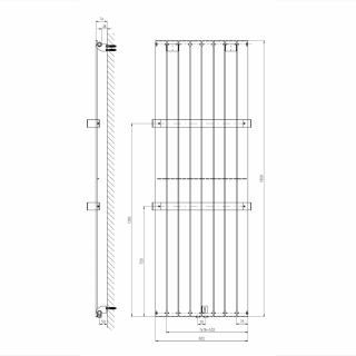 COLONNA fürdőszobai radiátor, 602x1800mm, 1205W, fehér