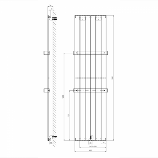 COLONNA fürdőszobai radiátor, 450x1800mm, 910W, fehér