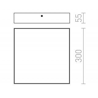 RISA mennyezeti LED világítás 30W, 230V, 2400lm, IP44, 300x300mm, fekete