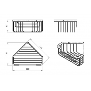 SMART Sarokpolc, 200x80x151 mm, fekete