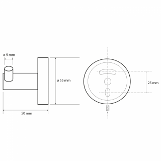 BEMETA DARK Dupla fogas, 55x55x50mm, fekete (104106030)