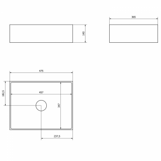 FORMIGO beton mosdó, 47,5x13x36,5cm, antracit