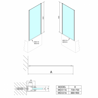 POLYSAN DEEP oldalfal, 1650x750mm, transzparent