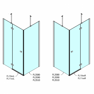 FORTIS LINE szögletes zuhanykabin 1000x1000mm, sarokbelépős