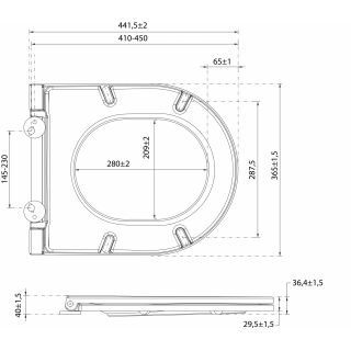 ISVEA INFINITY SLIM WC-ülőke, soft close, antracit