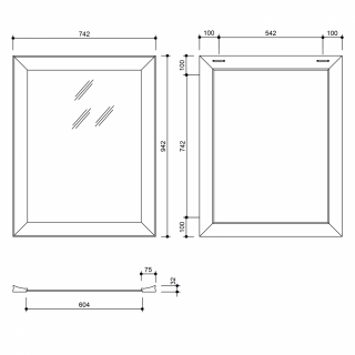 BERGARA tükör fa kerettel, 742x942mm, arany