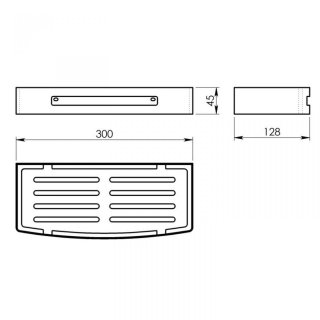 GEDY SMART polc zuhanyzóba, 300x45x128mm, INOX