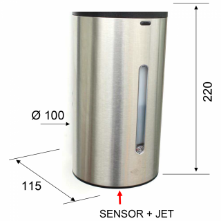 érintésmentes folyékony szappanadagoló, 650mm, csiszolt inox