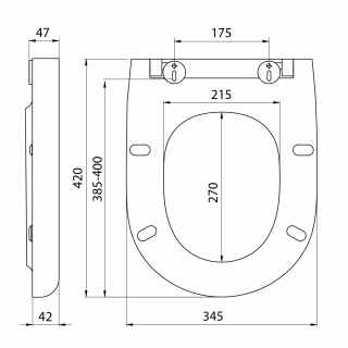 AQUALINE ABSULUTE/RIGA WC-ülőke, Soft Close, duroplast