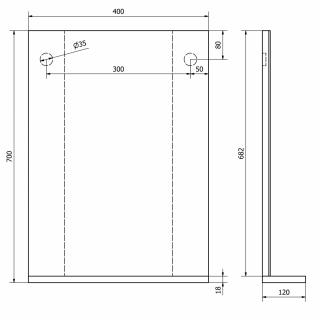 AQUALINE BETA tükör, 40x70x12cm