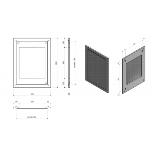 NIROX keretes tükör, 60x80x3 cm, bardini szilva