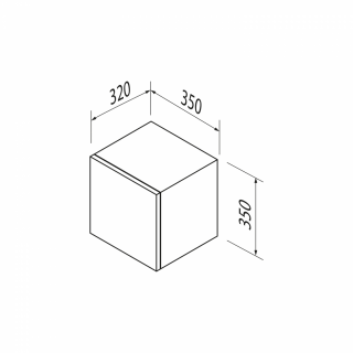 ESPACE felsőszekrény, 1 ajtóval, balos/jobbos, 35x35x32cm, fehér