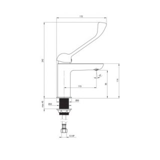 DEANTE ALPINIA Mosdó csaptelep - ECO-perlátor 4.5 l/perc