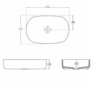 INFINITY OVAL kerámiamosdó, 55x36cm, matt fehér