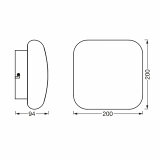 ORBIS AQUA Wifi-s Wifi-s mennyezeti világítás, IP44, 200x200mm, 1200lm, 12W