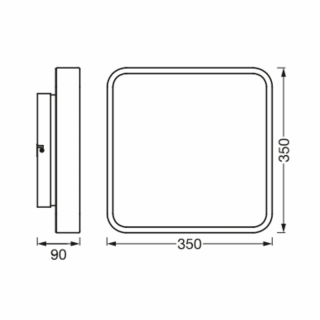 ORBIS BACKLIGHT Wifi-s mennyezeti világítás, 350x350mm, 2800lm, 28W, fekete