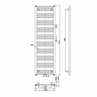 BRUCKNER ALBRECHT fürdőszobai radiátor, 400x1570mm