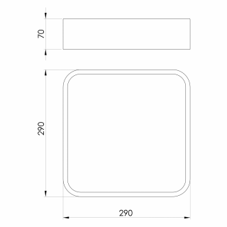 EGLO MANILVA LED mennyezeti lámpa 290x290mm, 16W, IP44, 230V