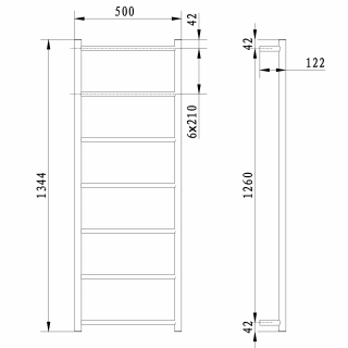 SHICK törölközőtartó, 500x1344mm, króm