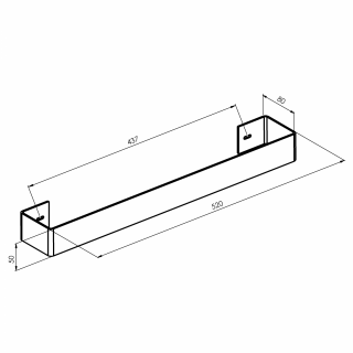 TABELLA törölközőtartó, 520mm, matt fekete