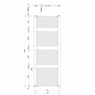 AQUALINE DIRECT Fürdőszobai radiátor, egyenes, 750x1850mm, 1439W, fehér