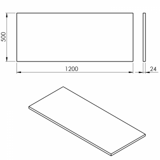 PLATO mosdótartó pult, 120x50cm