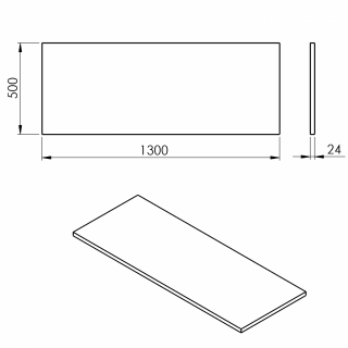 PLATO mosdótartó pult, 130x50cm