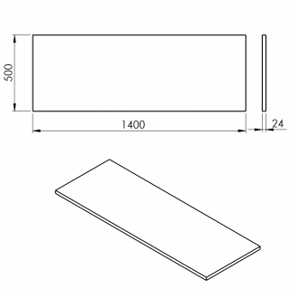 PLATO mosdótartó pult, 140x50cm