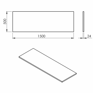 PLATO mosdótartó pult, 150x50cm