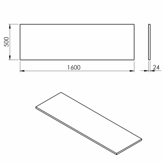 PLATO mosdótartó pult, 160x50cm