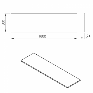 PLATO mosdótartó pult, 180x50cm