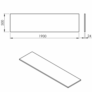 PLATO mosdótartó pult, 190x50cm