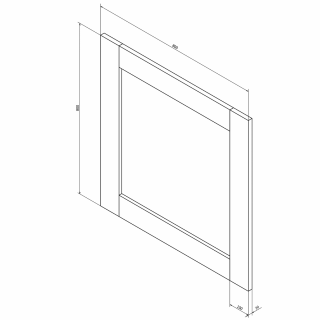 BRAND tükör, fa kerettel, 800x800 mm