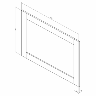 BRAND tükör, fa kerettel, 1000x800 mm