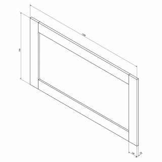 BRAND tükör, fa kerettel, 1300x700 mm