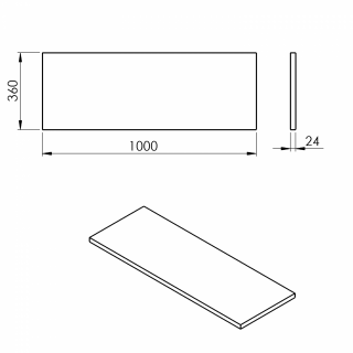 PLATO mosdótartó pult, 100x36cm