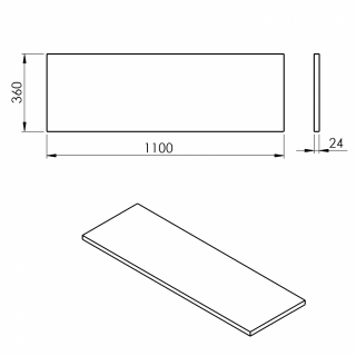 PLATO mosdótartó pult, 110x36cm