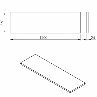 PLATO mosdótartó pult, 120x36cm