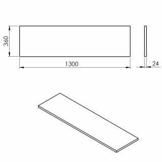 PLATO mosdótartó pult, 130x36cm