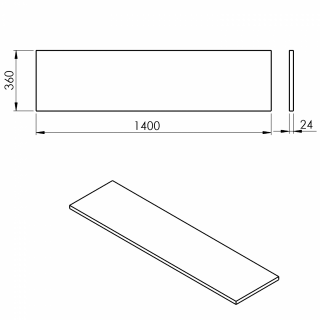 PLATO mosdótartó pult, 140x36cm