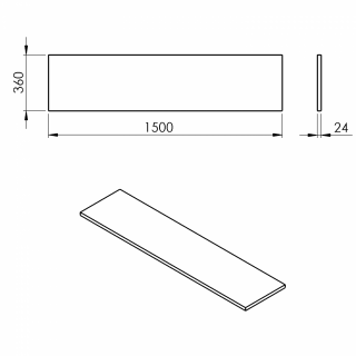 PLATO mosdótartó pult, 150x36cm