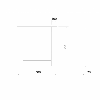 BRAND tükör, fa kerettel, 800x600mm