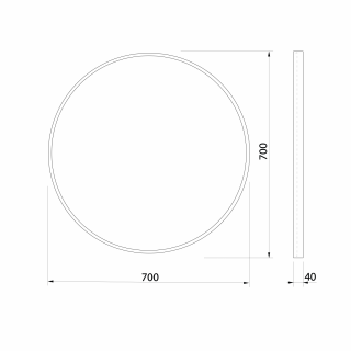 NOTION kerek keretes tükör, átm:70cm, matt arany